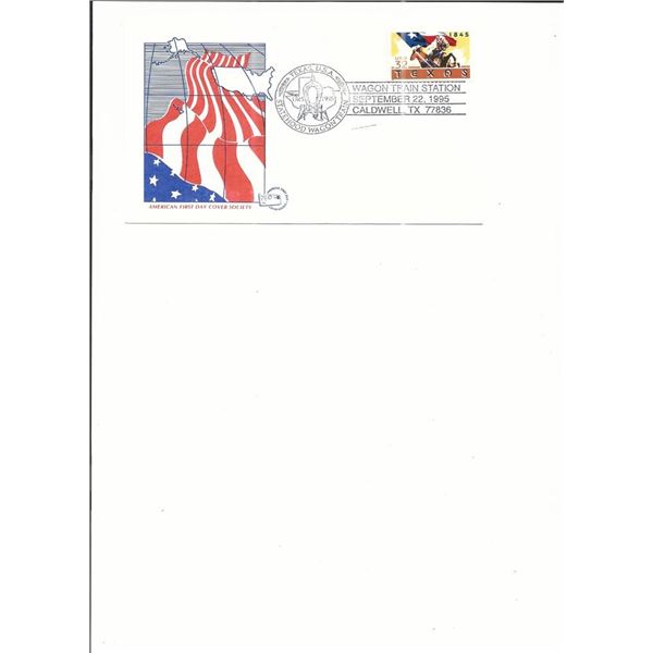 Texas Statehood Wagon Train - First Day Cover - Caldwell, TX - 1995