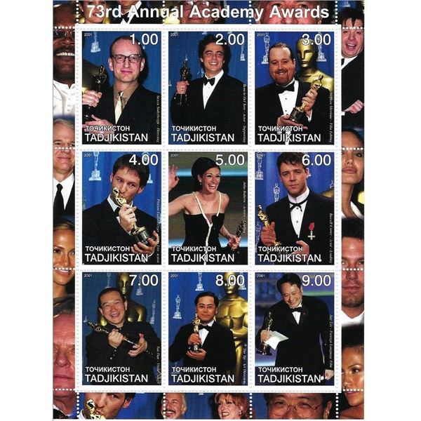 73rd Annual Academy Awards - Tadjikistan - Cinderella Stamp Set