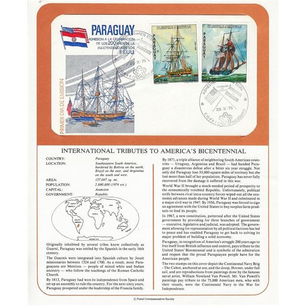 Paraguay - International Tributes to America's Bicentennial FDC