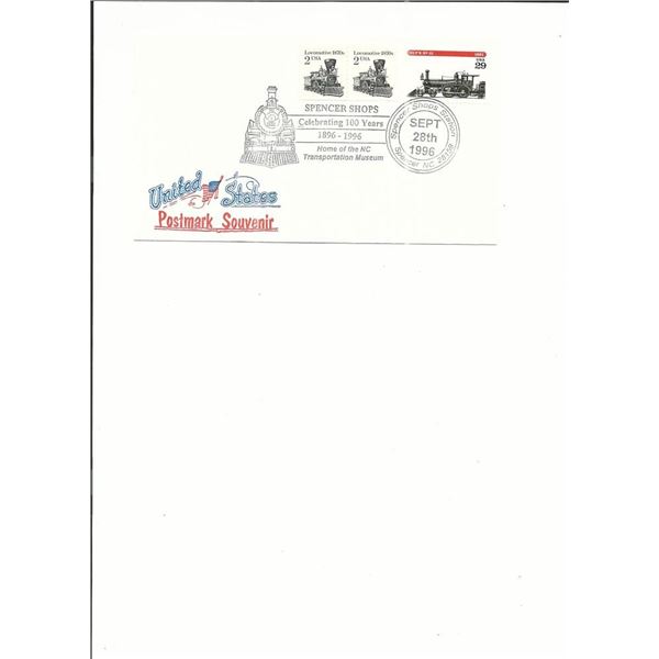 Spencer, NC. - First Day Cover - 100 Years of Spencer Shops - 1996