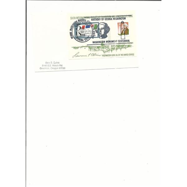 Mount Vernon, VA. - George Washington Birthday - Monument Centennial - First Day Cover -  1986