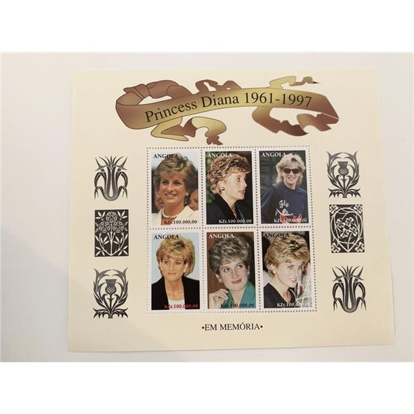 Angola Diana Princess of Wales commemorative stamp set