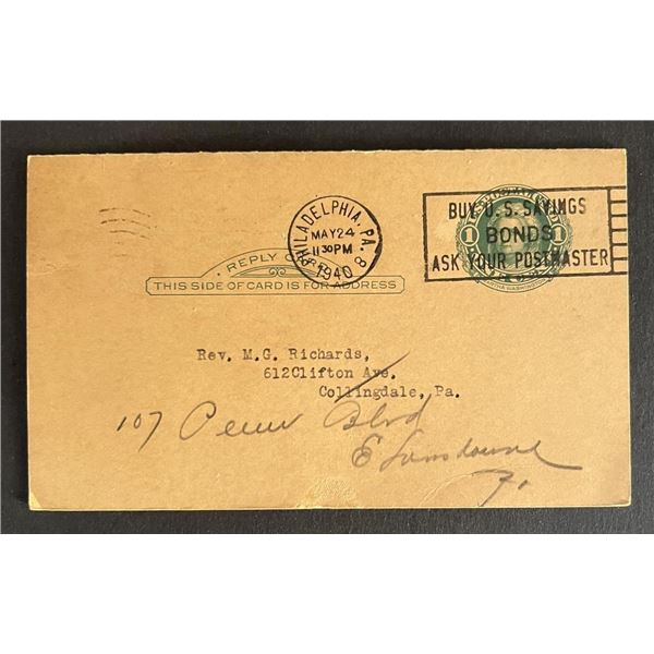 United States 1940 post card