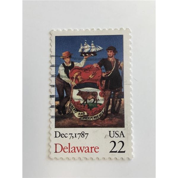 1987 22c Delaware Bicentenary Statehood Stamp