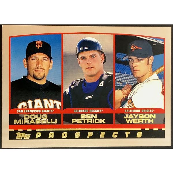 2000 TOPPS JAYSON WERTH ROOKIE CARD