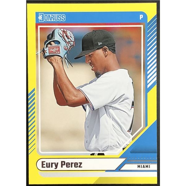 2024 DONRUSS YELLOW PARALLEL EURY PEREZ ROOKIE CARD