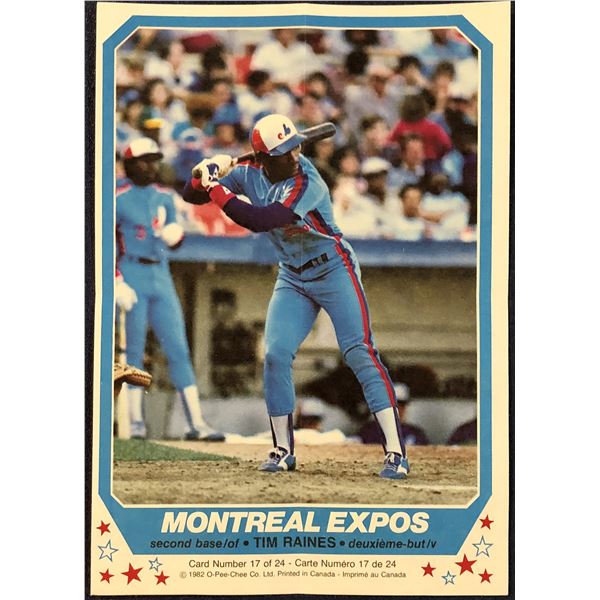 1982 O-PEE-CHEE POSTER - TIM RAINES (HOF)