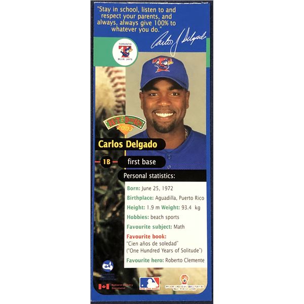 2003 BLUE JAYS BOOKMARKS - CARLOS DELGADO