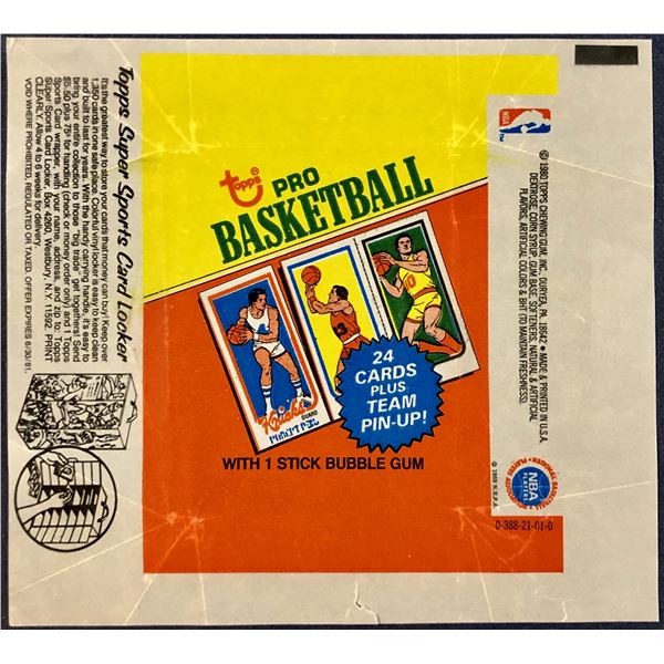 1980-81 TOPPS BASKETBALL WRAPPER - LARRY BIRD ROOKIE YEAR