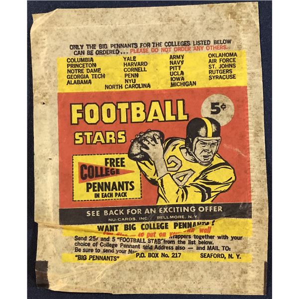 1961 NU-CARDS COLLEGE FOOTBALL WRAPPER