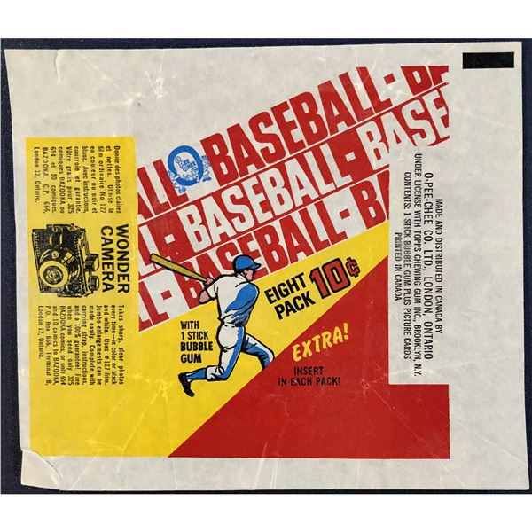 1970 O-PEE-CHEE BASEBALL WRAPPER