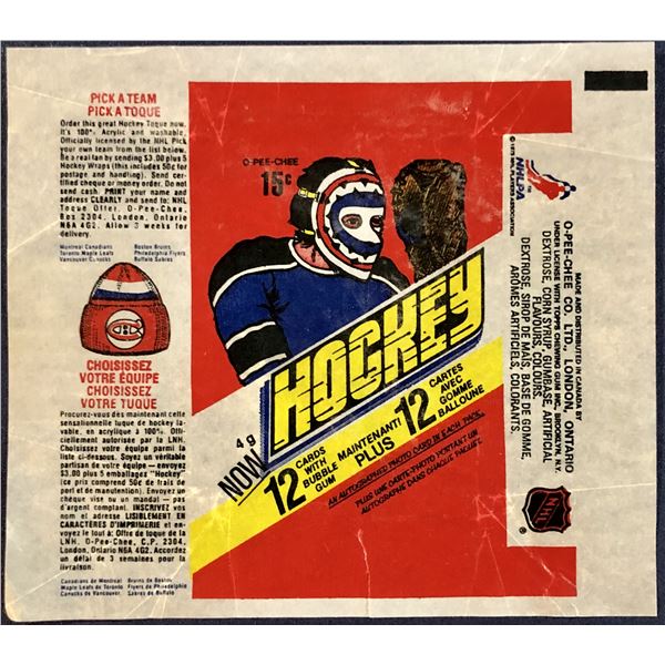 1977-78 O-PEE-CHEE NHL HOCKEY WRAPPER
