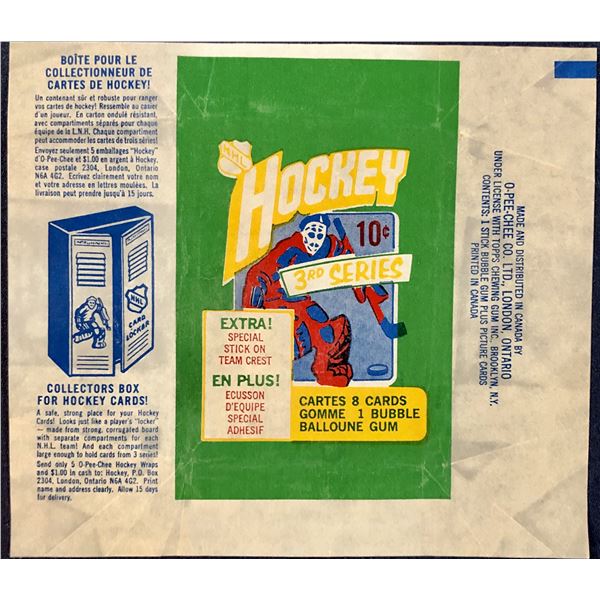 1972-73 O-PEE-CHEE HOCKEY 2nd SERIES WRAPPER