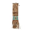 Image 1 : Beaded Pipe Bag Large beaded and quilled type bag from plains Indians, pewter and feather drops. Thr