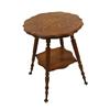 Image 1 : Excellent Tiger Oak Antique Parlor Table with one lower gallery shelf, with claw foot legs.