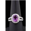 Image 1 : Superb 10K White Gold Ladies Ring set with a center oval Amethyst weighing approx 2.00 carats and pa