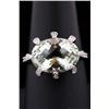 Image 1 : Very High Quality 14K WG Ladies Ring custom design, set with a center green checkerboard cut Amethys