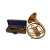 Image 2 : Lot of Two Antique Musical Instruments including an antique horn, and a clarinet in what appears to 