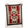 Image 1 : Navajo Crystal Design Textile Weaving with grey, black, and red annaline dye. Size is 38" X 30".