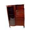 Image 1 : Antique Secretary/Bow Front Curio Cabinet on casters, in overall fair condition.