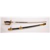 Image 1 : Civil War Reproduction Sword From CSA Made in India. Frosted nickel finish blade marked C.S.A. Black