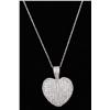 Image 1 : Dazzling 14K White Gold Ladies Pendant Puffed heart design set with over 100 round diamonds weighing