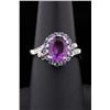 Image 1 : Wonderful 10K White Gold Ladies Ring set with a center oval Amethyst weighing approx 2.00 carats and