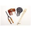 Image 1 : Lot of Combs, Fan, & Antique Curling Iron