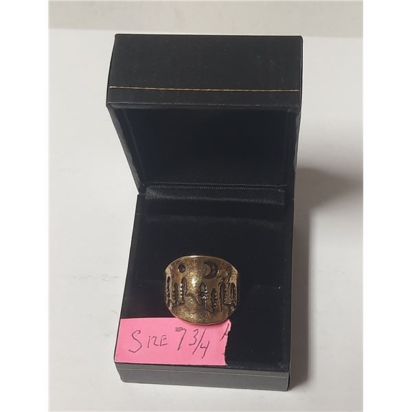 Size 7 3/4 Ring From Estate.possible brass and gold- unconfirmed