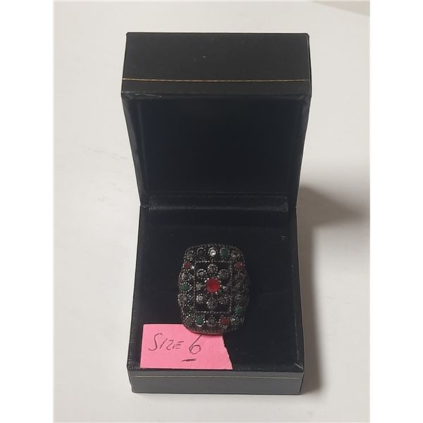 Size 6 Multi-Stones Ring From Estate.