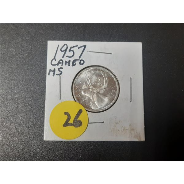 1957 Canadian silver 25 cents