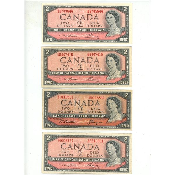 4- 1954- Canadian 2 dollar bills