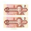 Image 1 : 2 1986 Canadian 2 dollar bills