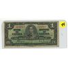 Image 1 : 1937 Canadian 1 dollar bill