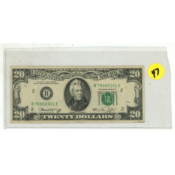 1974 US 20 dollar bill