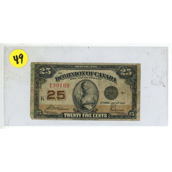1923 25 cent shinplaster