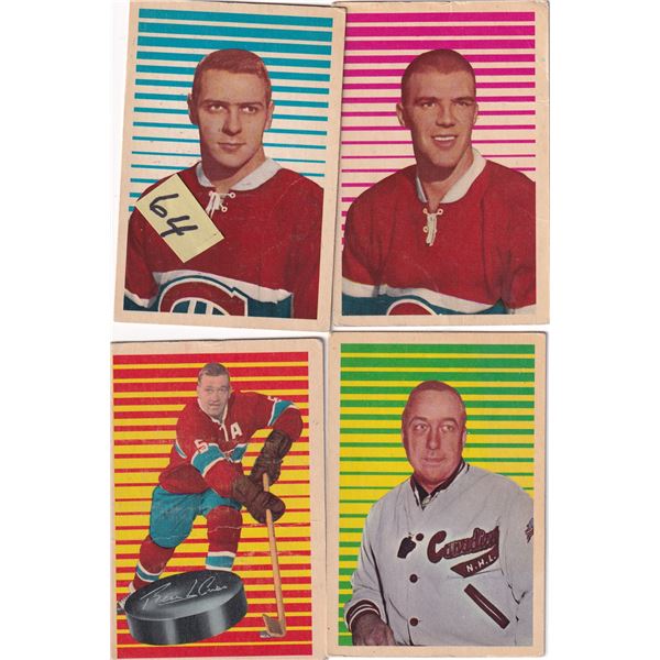 (4) 1963-64 Parkhurst Montreal Canadiens Cards