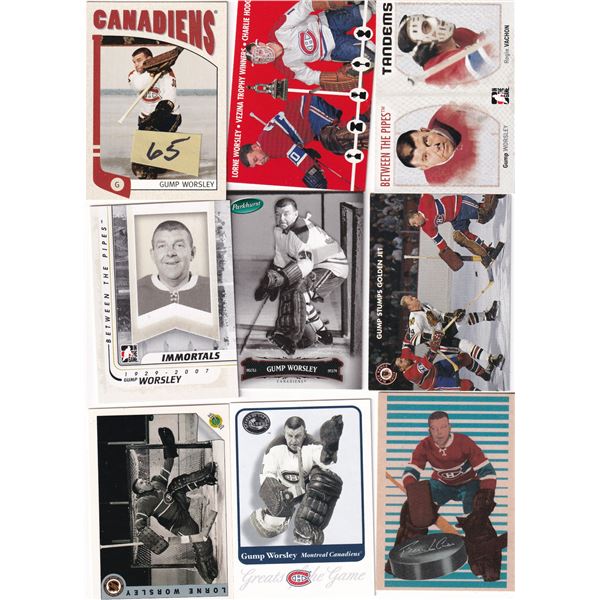 Lot of 9 "Gump" Worsley cards