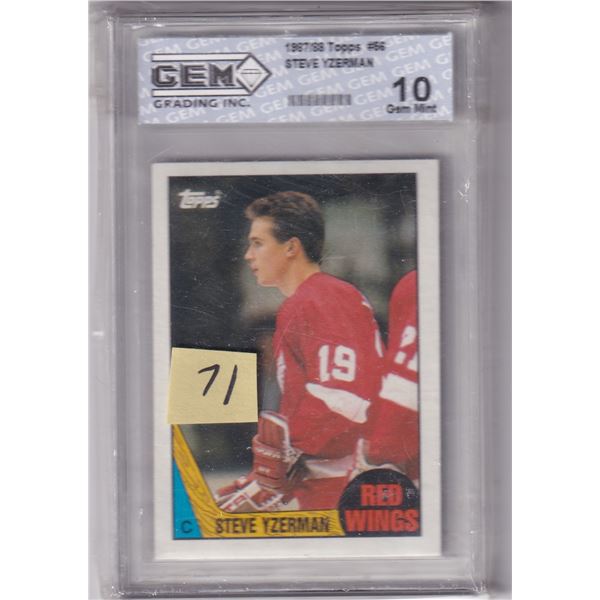 1987-88 Topps Graded Steve Yzerman card