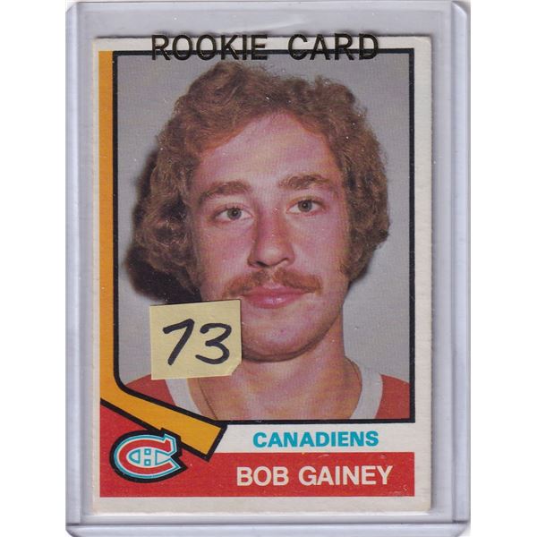 1974-75 OPC Bob Gainey Rookie Card