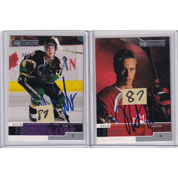 2 Nick Schultz signed cards