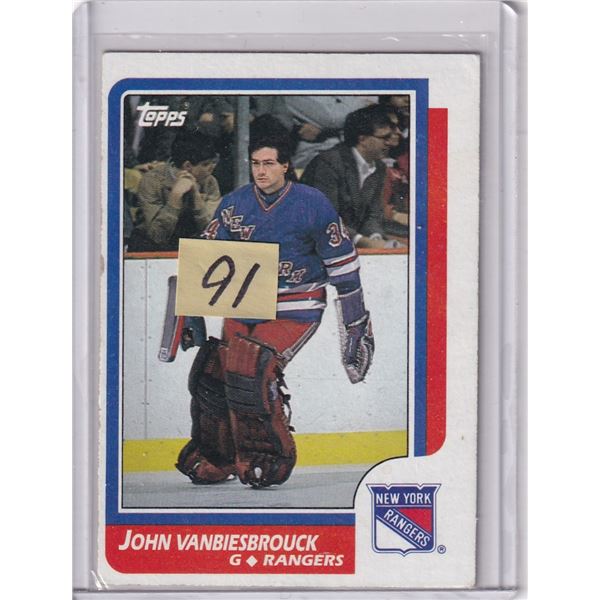 1986-87 Topps John Vanbiesbrouck Rookie Card