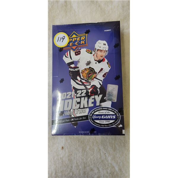 2021-22 Upper Deck 2 Hobby Wax Box containing 24 packs