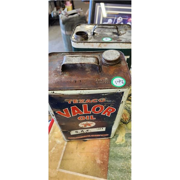 2 Gallon Texaco Valor Oil Can