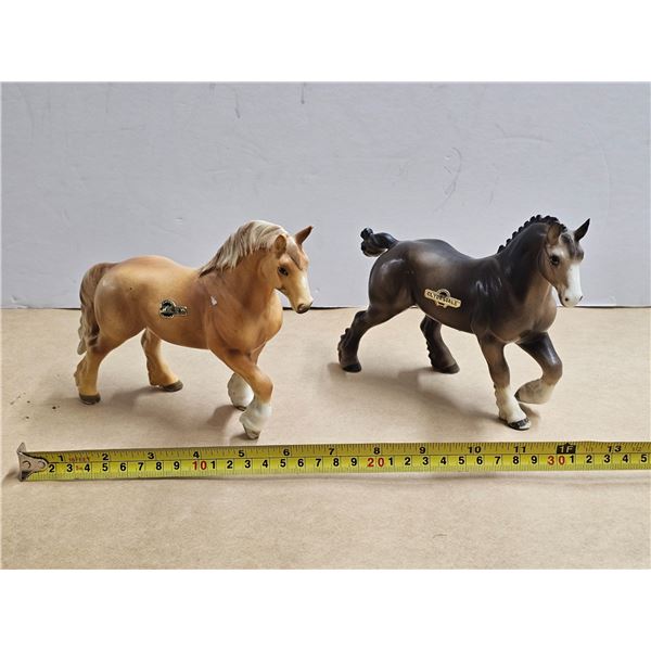 (2) Horse Figures 7” x 5” Tall.  Clydesdale, & Shire.