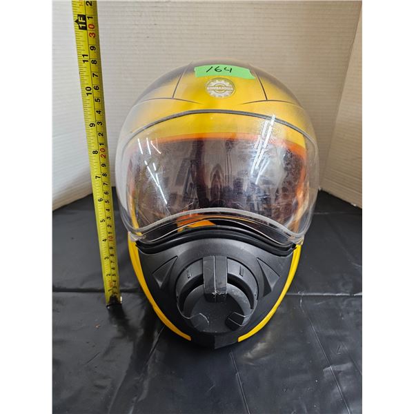 Yellow Ski-doo Bombardier Advanced Tec Snowmobile Helmet. Size Large, Never Used.