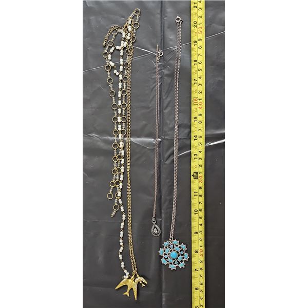 (3) Necklaces w/ Pendants - As Is. Includes Sterling Silver Chain/Pendant Marked “925[x=#82