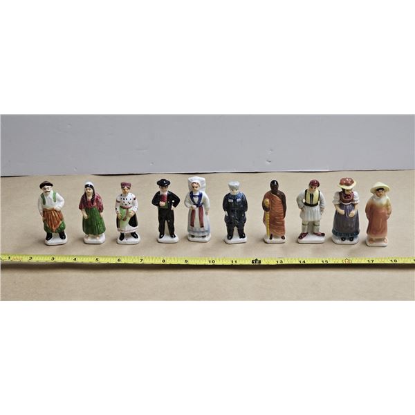 (10) Vintage Porcelain Tender Leaf Tea “People of Many Lands” Figures