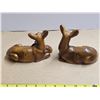 Image 2 : (2) 6” Long Chalkware Deer Figures.  One with Fawn