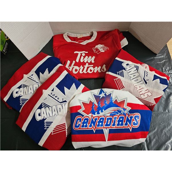 (5) Hocky Team Sweaters.  Sizes - Youth Large & Men’s Small